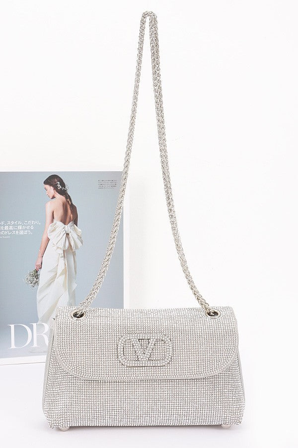 Ana Silver Rhinestone Mini Purse