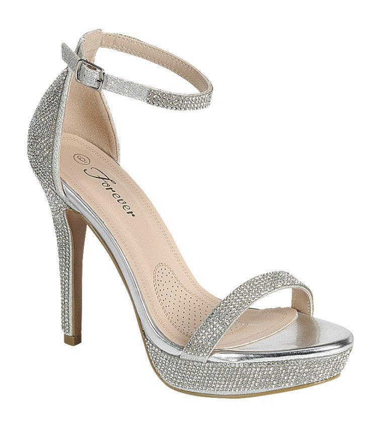 Elle Silver Rhinestone Platform Shoe