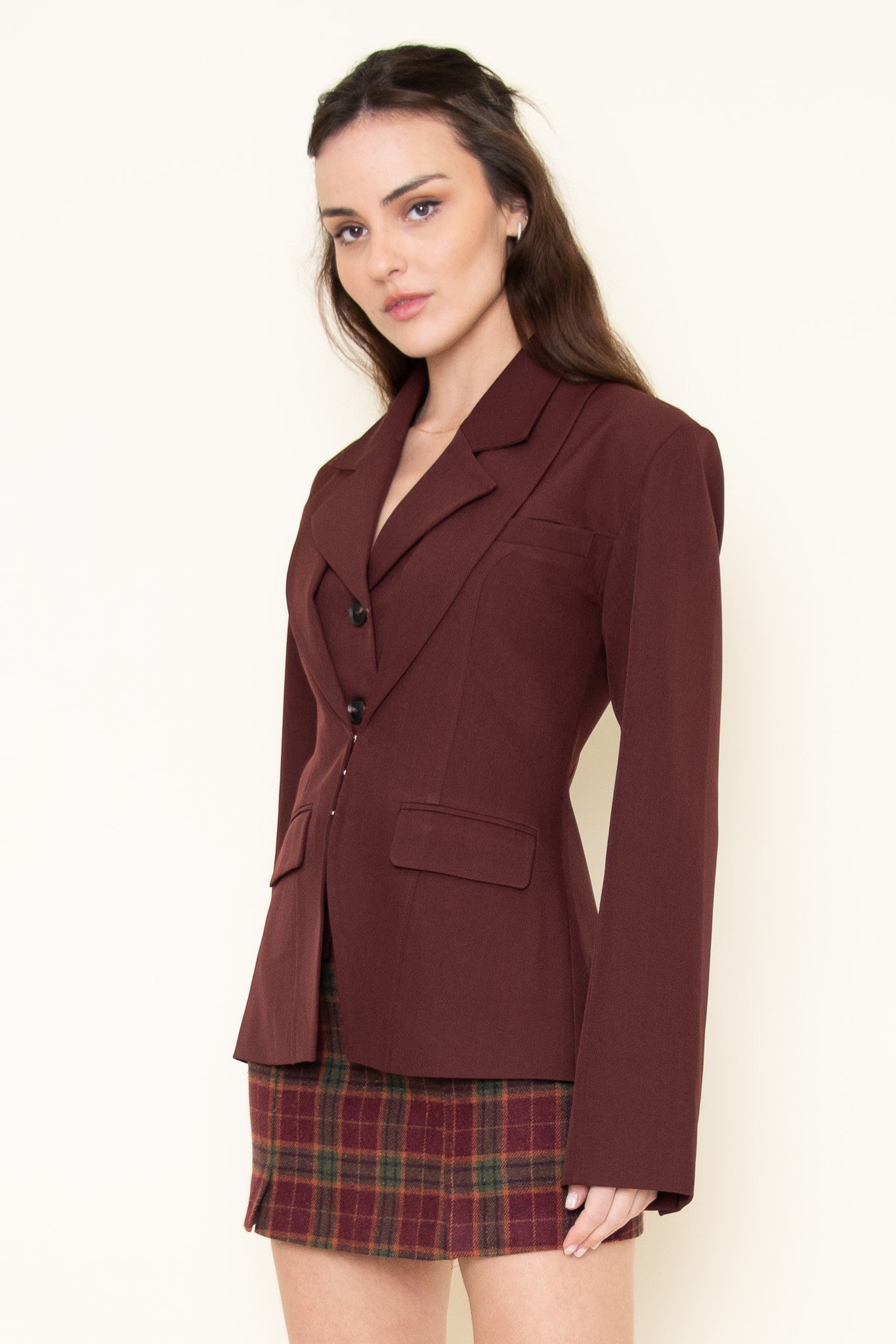 Heidi burgundy blazer jacket