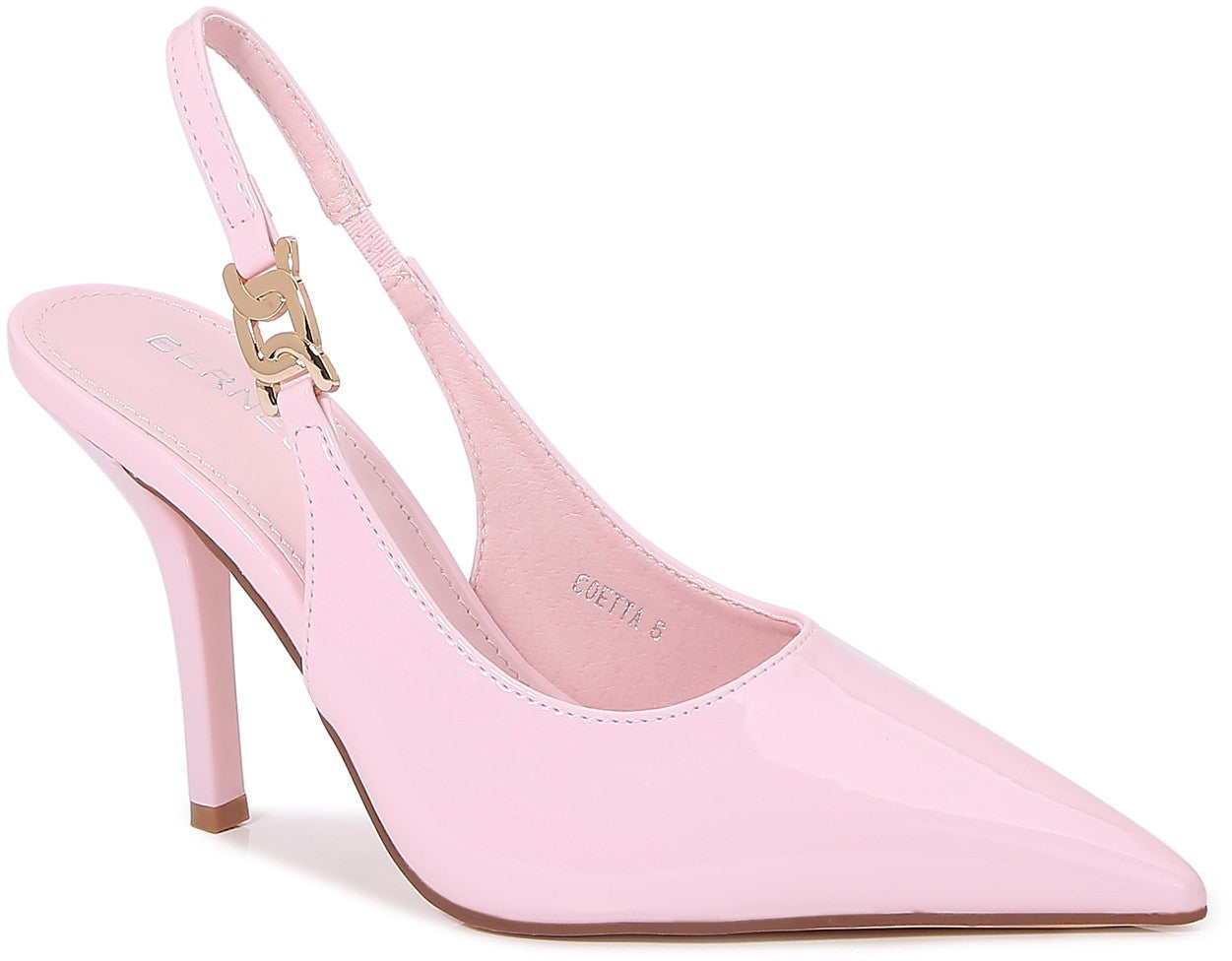 Fiona Pink Patent Pointy Toe Slingback Shoes