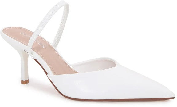 Oman White V Shape Toe Slingback Shoe