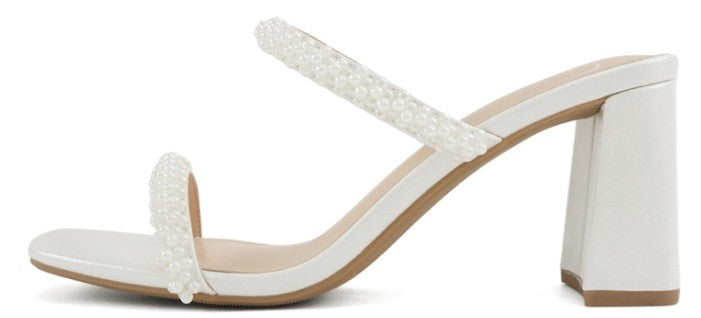 Paige pearl embellished open toe heels
