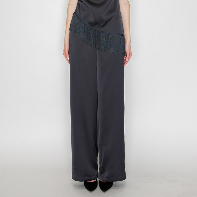 Nyla Charcoal Satin Pants