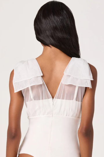 Maelie white tulle tank bodysuit