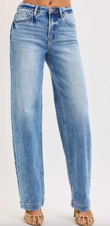 Jordyn Medium Wash High Rise Baggy Jeans
