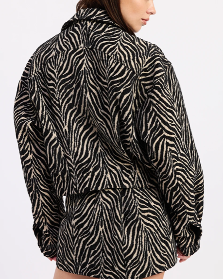 Della Zip Up Animal Print Jacket