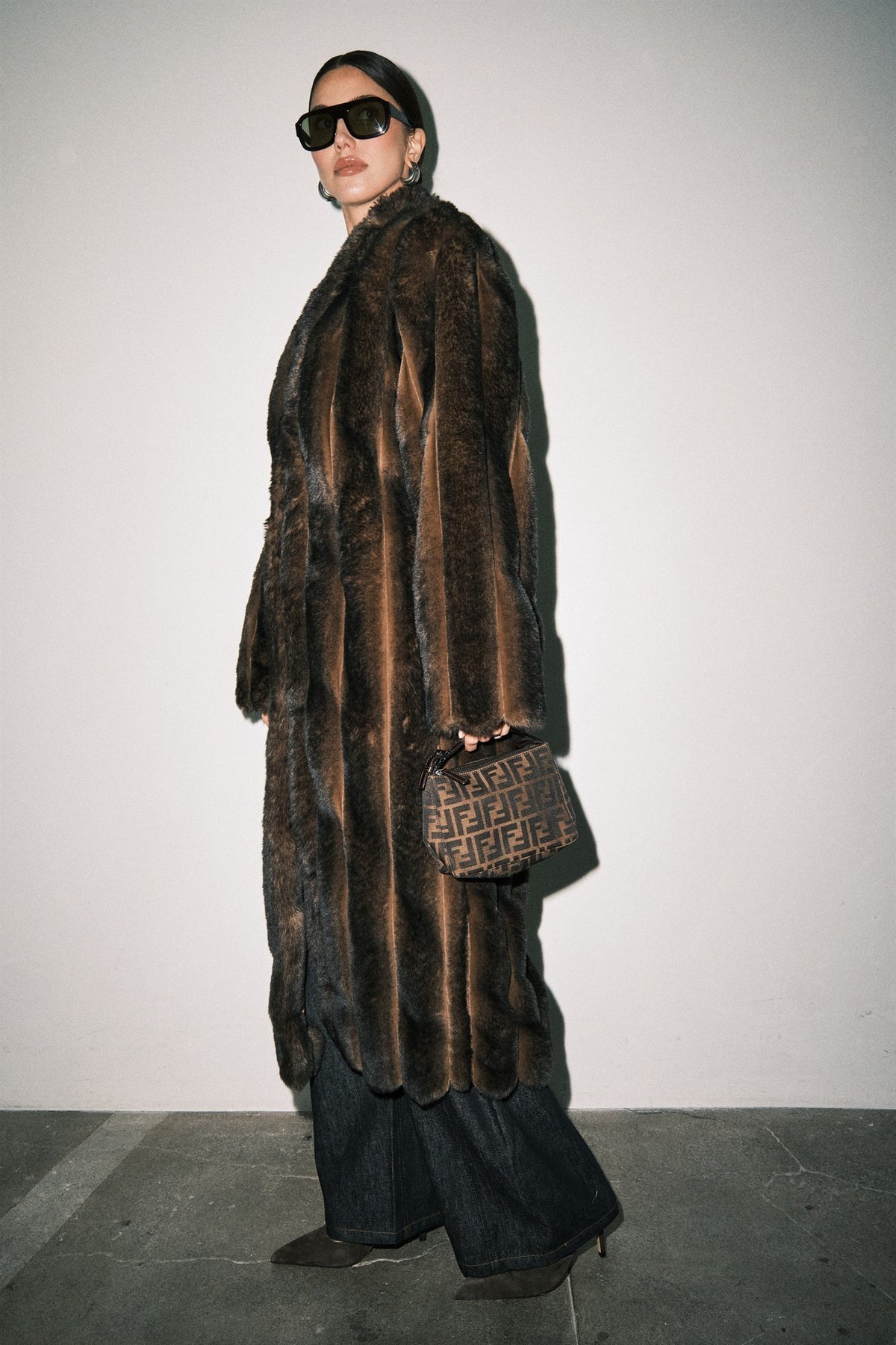 Bentley Brown Faux Mink Coat