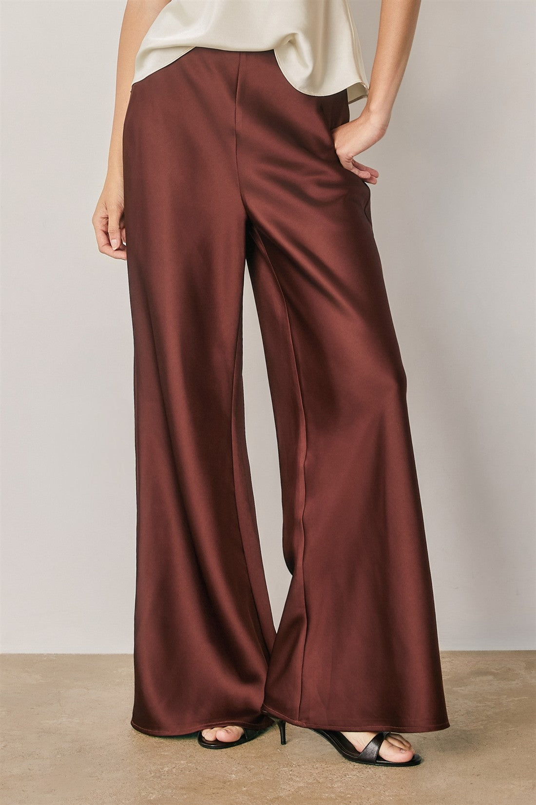 Sara Satin Relaxed Straight Leg Pants