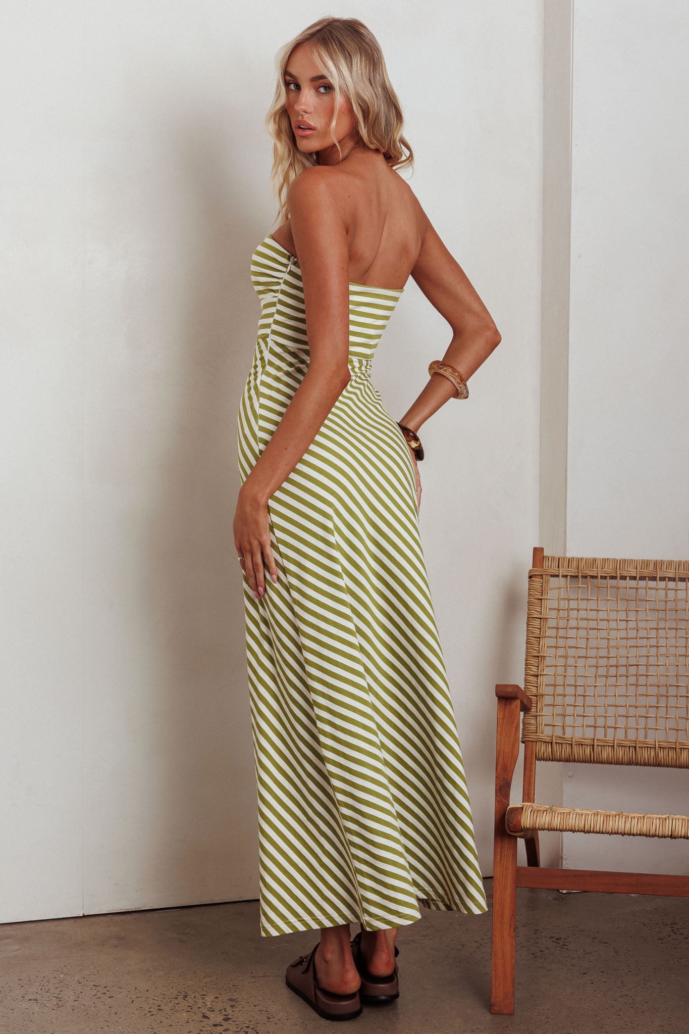 Piper bodice striped maxi dress