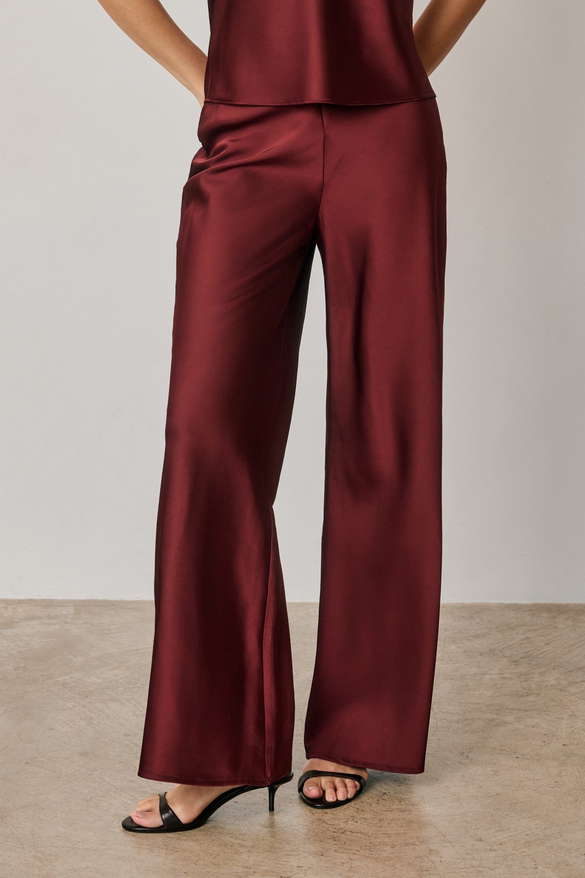 Sara Satin Relaxed Straight Leg Pants