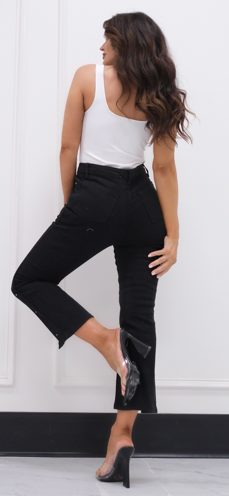 A little twinkle black jeans with stud detailwith