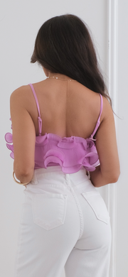 All Ruffled Up Lavender Ruffle Top Bodysuit