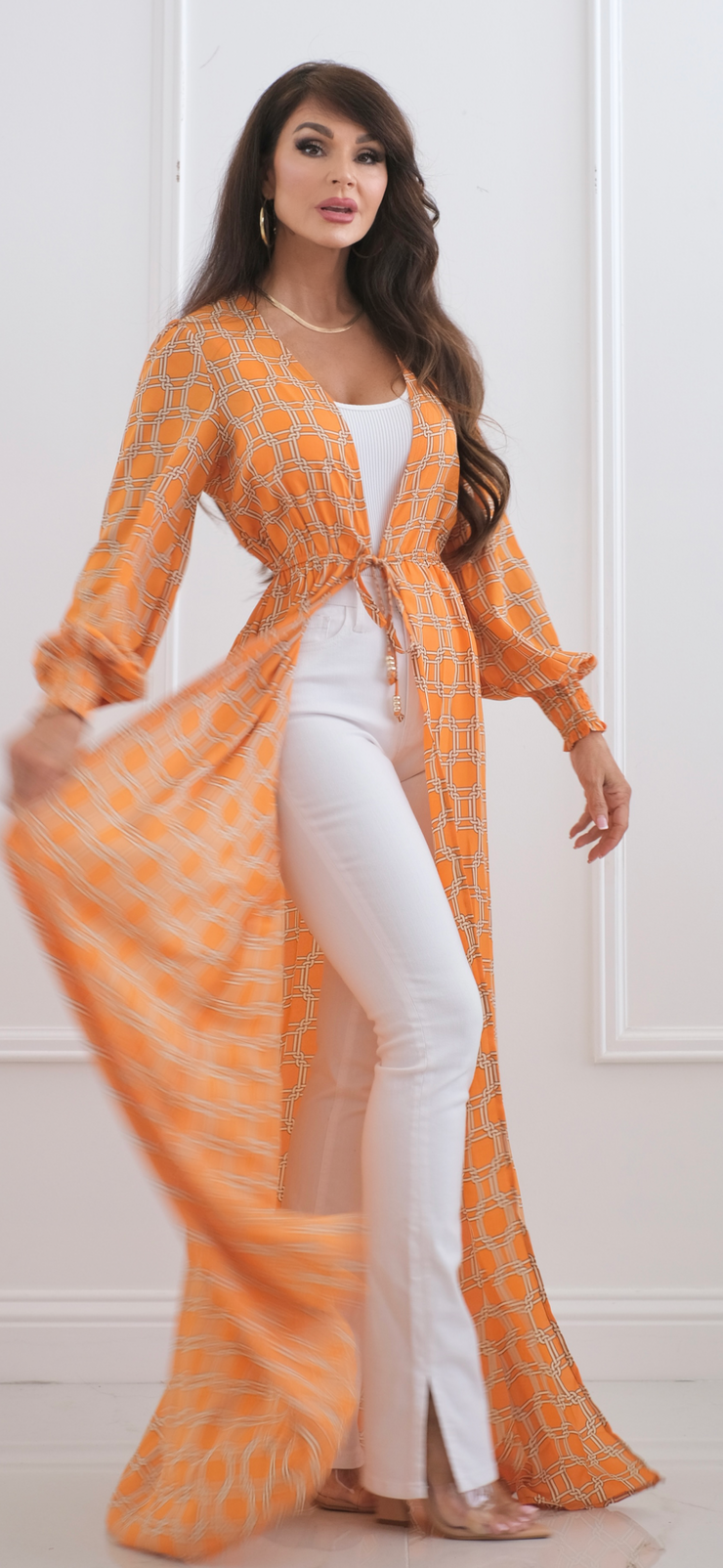 Retro Momma Orange Kimono