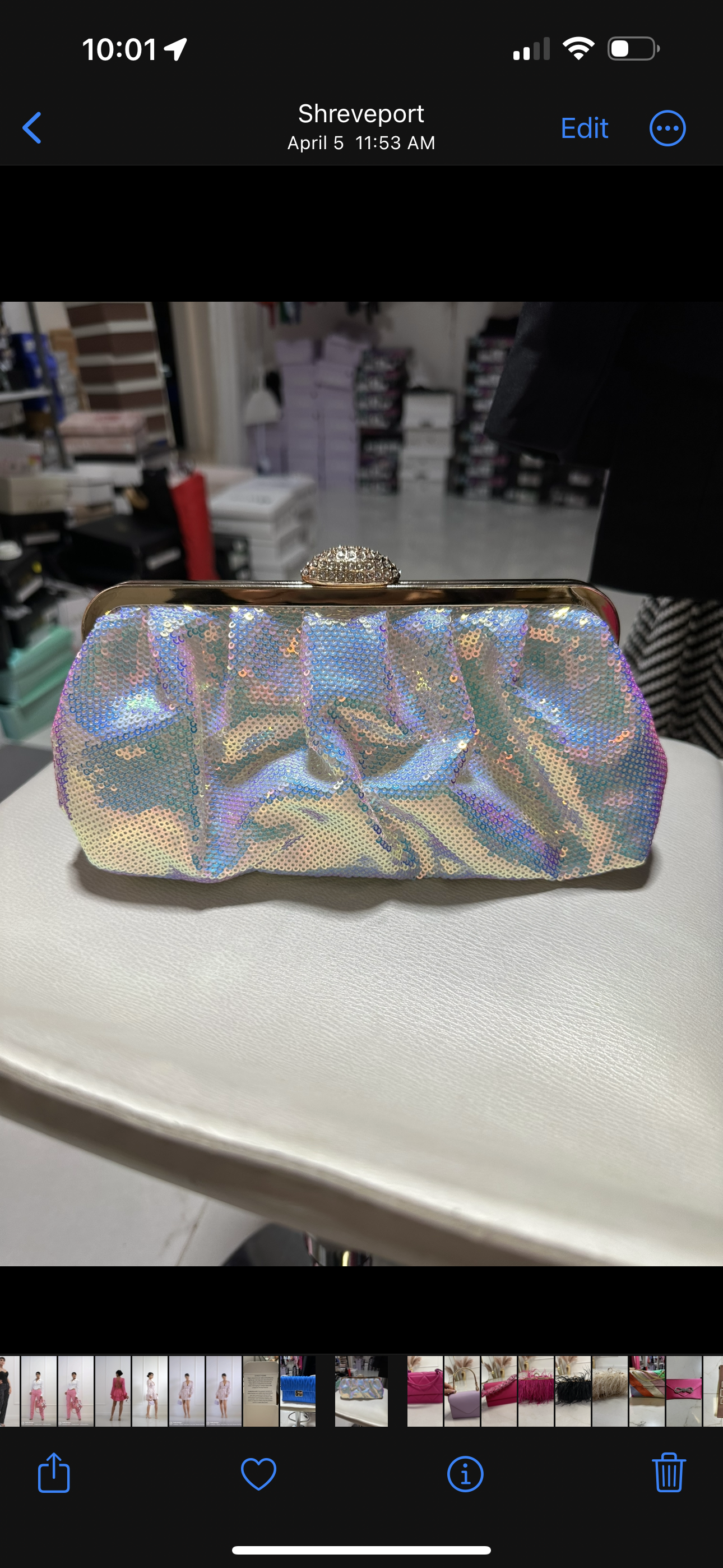 Iridescent Sequin Clutch