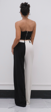 Yin and Yang black and white wide leg pant
