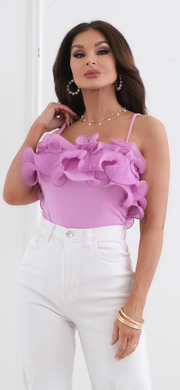 All Ruffled Up Lavender Ruffle Top Bodysuit