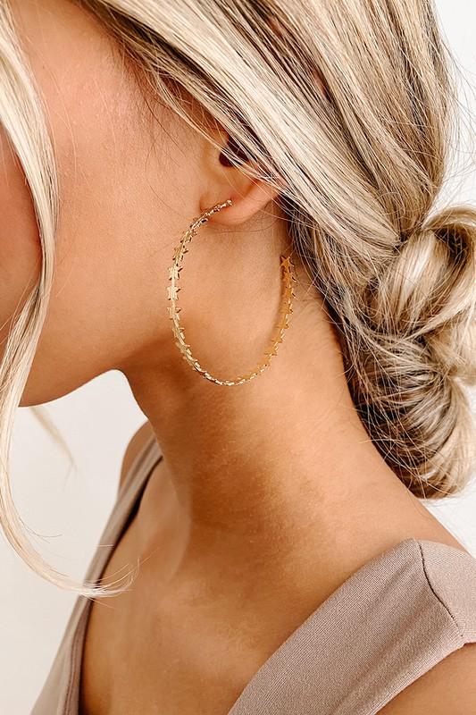 Gold Star Drop Earrings