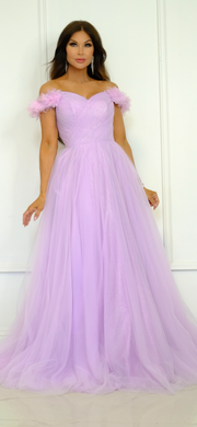 Loves Kiss Lilac Tulle Formal Ballgown
