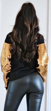 Lets Two Step Black And Gold Sweater